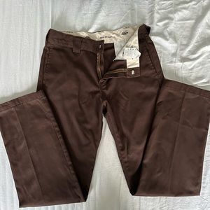 Dickies low rise brown slim straight trousers